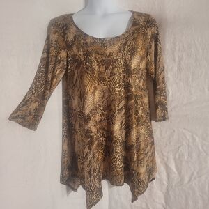 Elegant Brown Patterned Women's Tunic